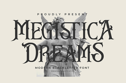 Megistica Dreams Modern Blackletter, a Blackletter Font by Storytype Studio