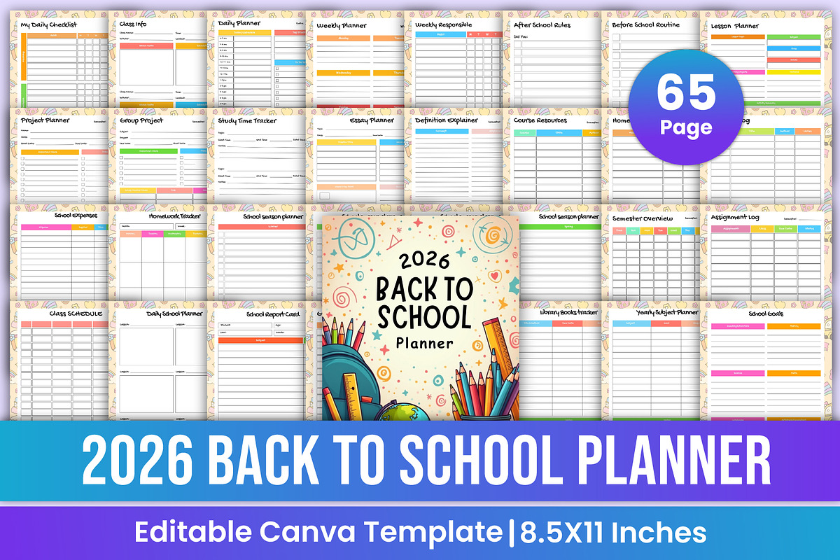 2026 All-in-One Canva Planner Bundle, a Stationery Template by Mustafiz (Photo 5 of 15)