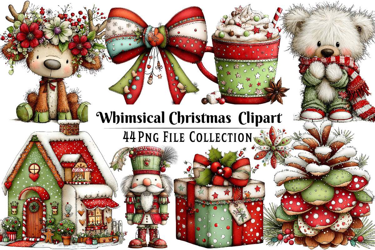 Whimsical Christmas Clipart, an Illustration by Dream Creation (Photo 1 of 5)