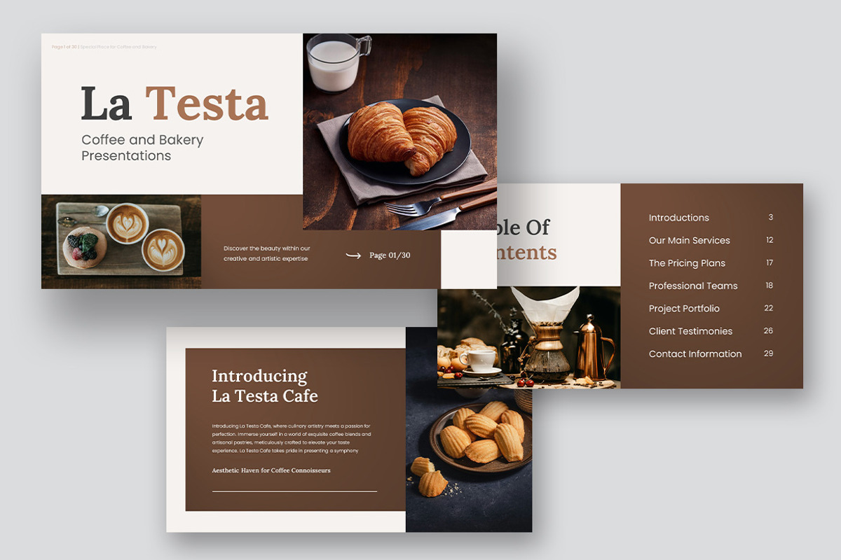 La Testa Coffee & Bakery Powerpoint, a Presentation Template by kerismaker (Photo 3 of 10)