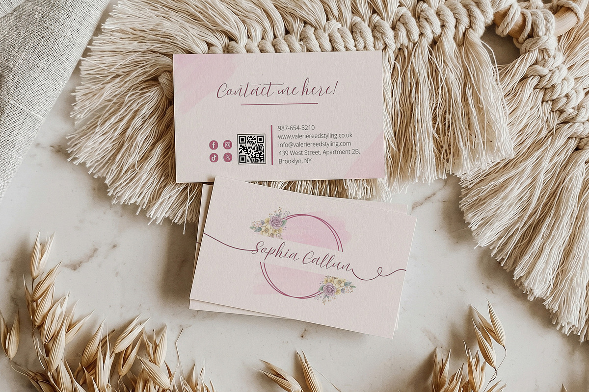 Floral Business Card Canva Template, a Business Card Template by Arslan (Photo 2 of 6)