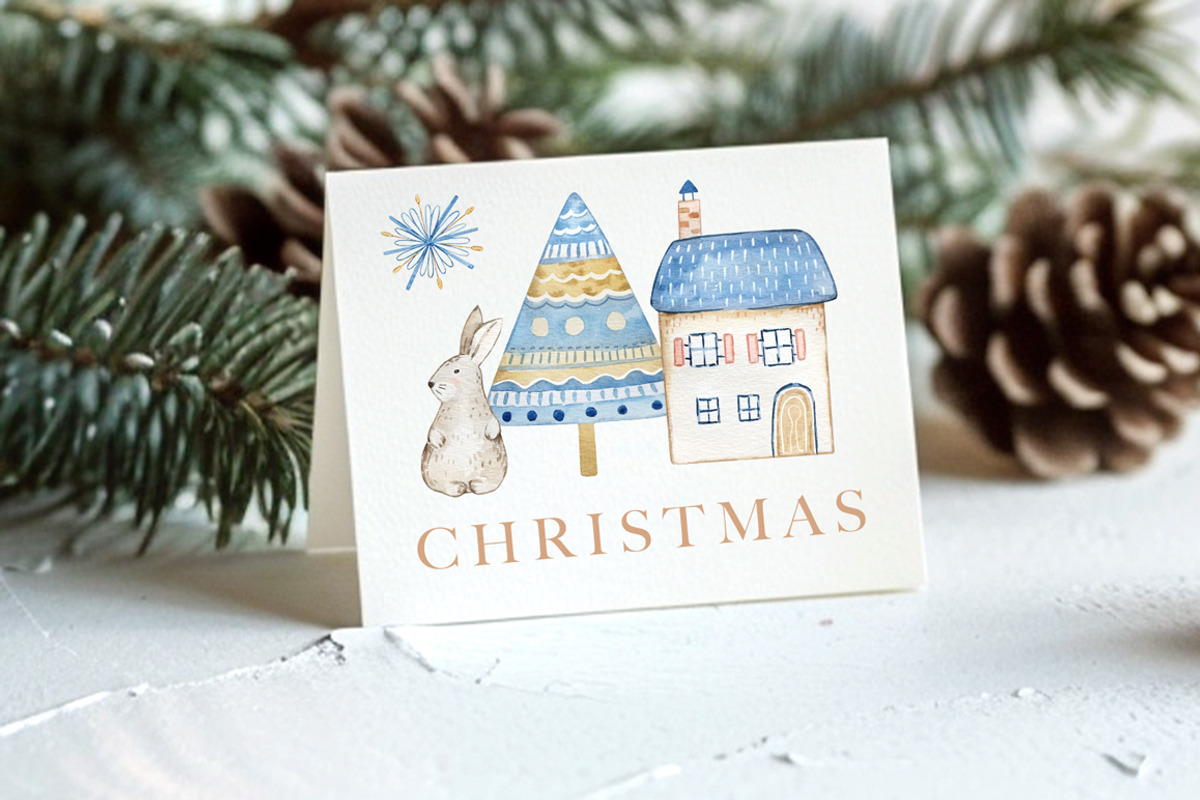 Watercolor Scandinavian Christmas, a Seasonal Illustration by SvetaArtStore (Photo 6 of 9)