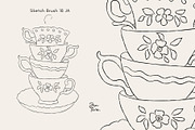 28 Adobe Illustrator Sketch Brushes, a Brush Add-On by Jenteva Art (Thumbnail 11 of 16)