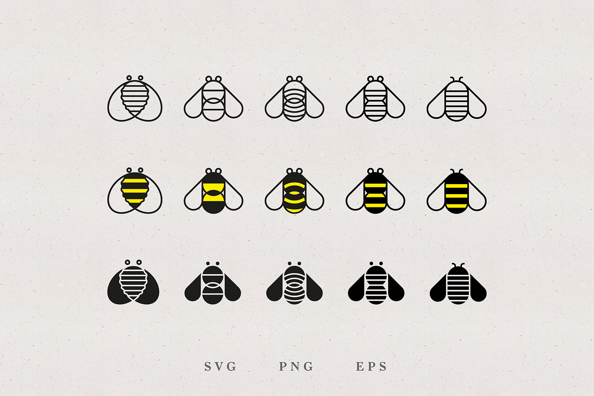 Buzzy Bees - PNG, SVG, EPS, an Illustration by Kessens (Photo 1 of 3)
