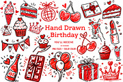 Hand drawn birthday Png, an Illustration by CreationArt (Thumbnail 1 of 6)