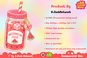 Cute Watermelon Soda Drink Clipart, a Food Illustration by K.JackArtwork (Thumbnail 4 of 4)