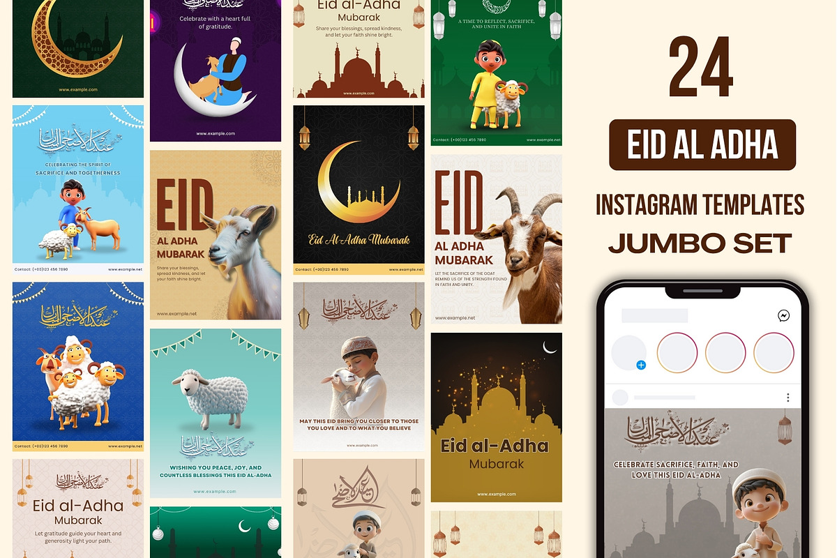 Eid-al-Adha Post & Story Pack-Canva, a Social Media Template by Allies Interactive (Photo 2 of 4)