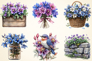 Spring Columbine Flower Clipart, a Work Illustration by OK Design (Thumbnail 3 of 5)