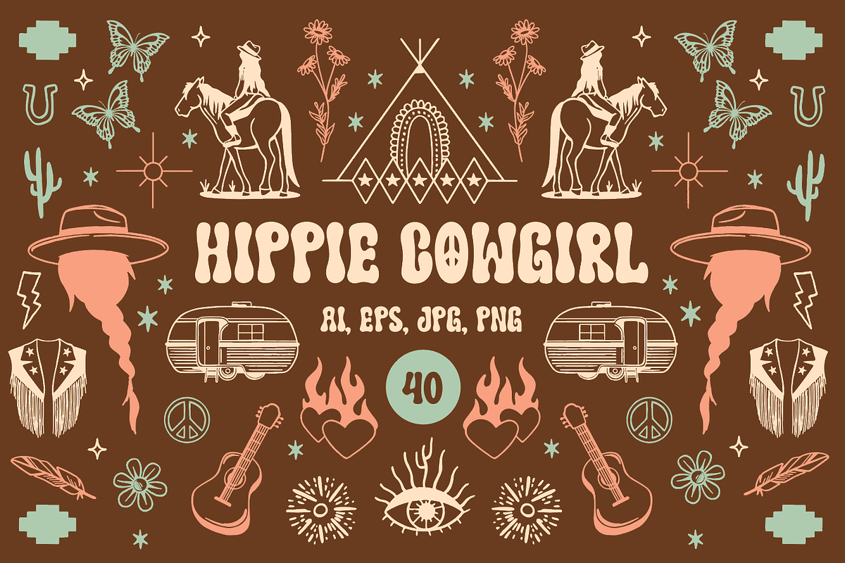 Hippie Cowgirl Graphics, a Person Illustration by cmfgraphics (Photo 1 of 3)