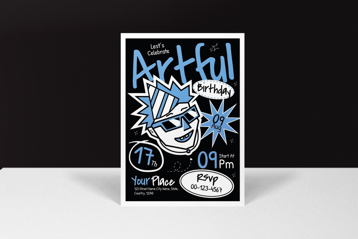 Teen Birthday Invitation, an Invitation Template by graphicook (Photo 3 of 3)