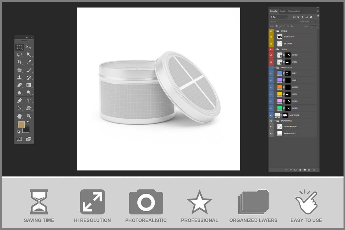 Candle Tin Mockup PSD, a Product Mockup by Bruno's Shop (Photo 3 of 4)