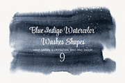 Blue Indigo Watercolor Washes Shapes, a Texture Illustration by YarovaArt (Thumbnail 1 of 10)