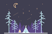 Outline Camping Labels + Elements, a Background Graphic by 2dvillShop (Thumbnail 7 of 13)