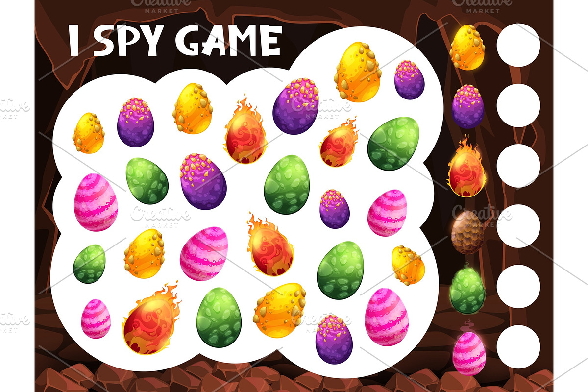 Cartoon dinosaur eggs in cave, an Education Illustration by Vector Tradition (Photo 3 of 3)