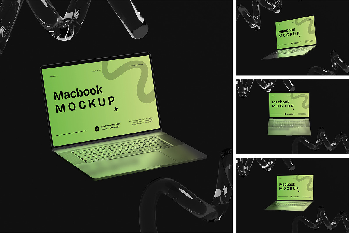 Macbook Mockup, a Mac Mockup by HanaSaka_Studio (Photo 1 of 5)