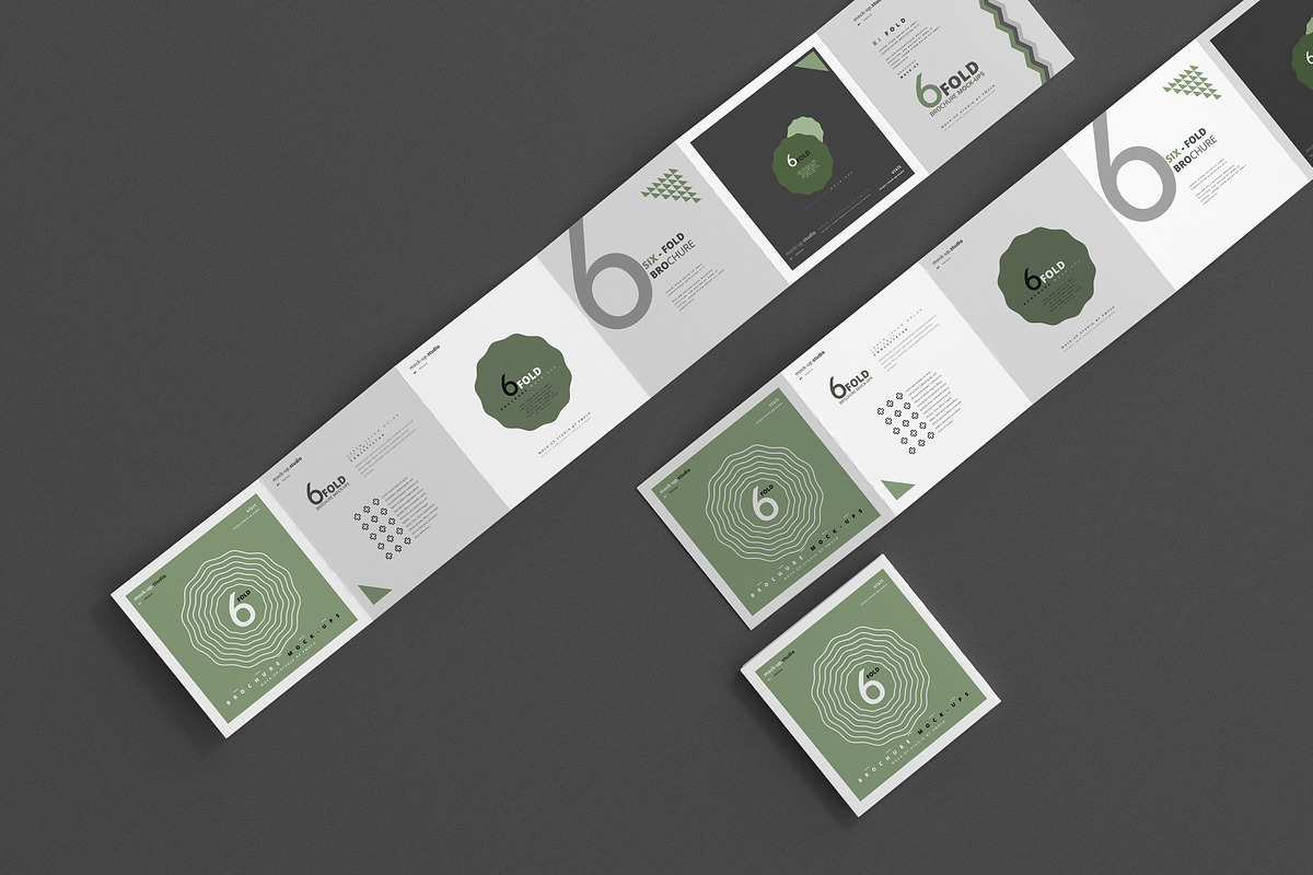 Six Fold Square Brochure Mockups, a Print Template by pmvch (Photo 7 of 9)