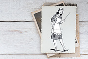 Black & White Mother's Day Clipart, a Person Illustration by Patterns for Dessert (Thumbnail 4 of 4)