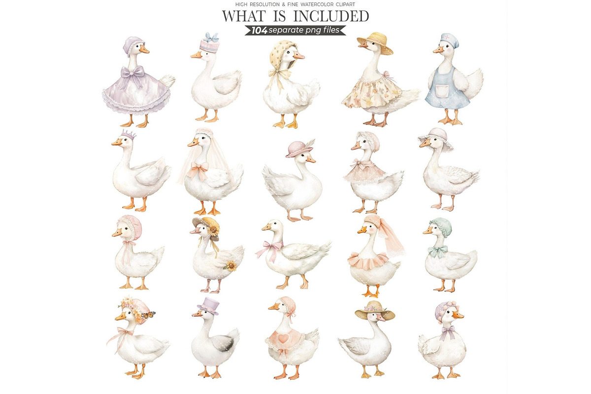 Silly Goose Spring Watercolor, an Illustration by CharmClipArt (Photo 3 of 9)
