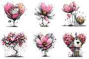 Whimsical Heart Flower Clipart, an Illustration by DreamArtGraphic (Thumbnail 4 of 4)