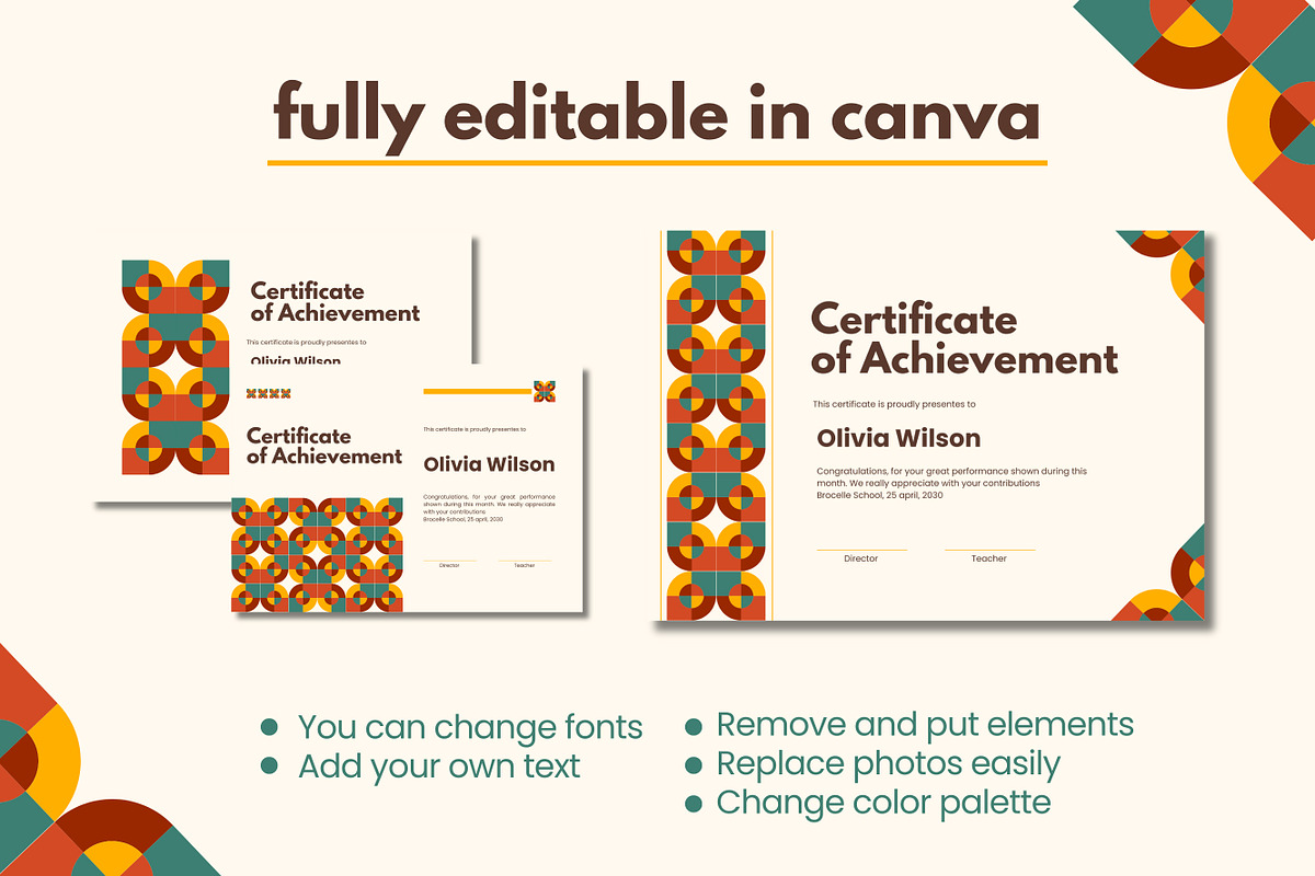 Modern Canva Certificates Templates, a Templates & Theme by TemplateCastleStore (Photo 3 of 3)