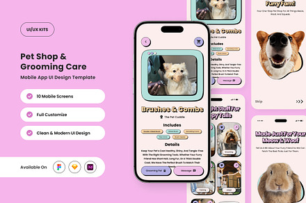PetJoy – Grooming & Vet App Design, an App Template by twinstd