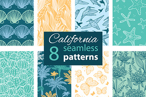 8 California Vector Repeat Patterns