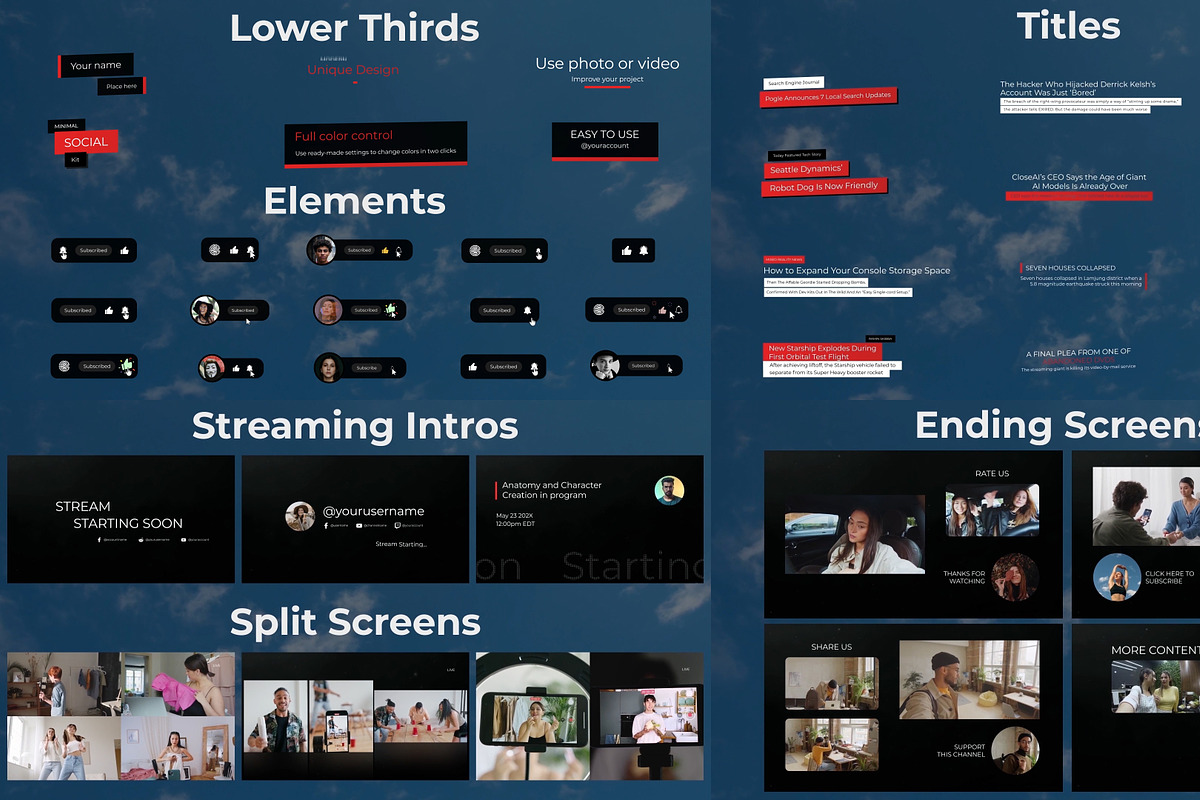 Minimal Youtube Kit After Effects, a Templates & Theme by FlashFXbox (Photo 1 of 2)