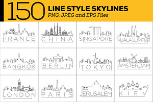 150 - Linear Style City Skylines