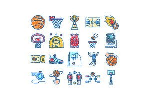 Basketball game elements and sports, an Object Graphic by pikepicture