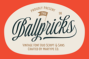 Ballpricks - Vintage Font Duo, a Script Font by Martype (Thumbnail 1 of 12)