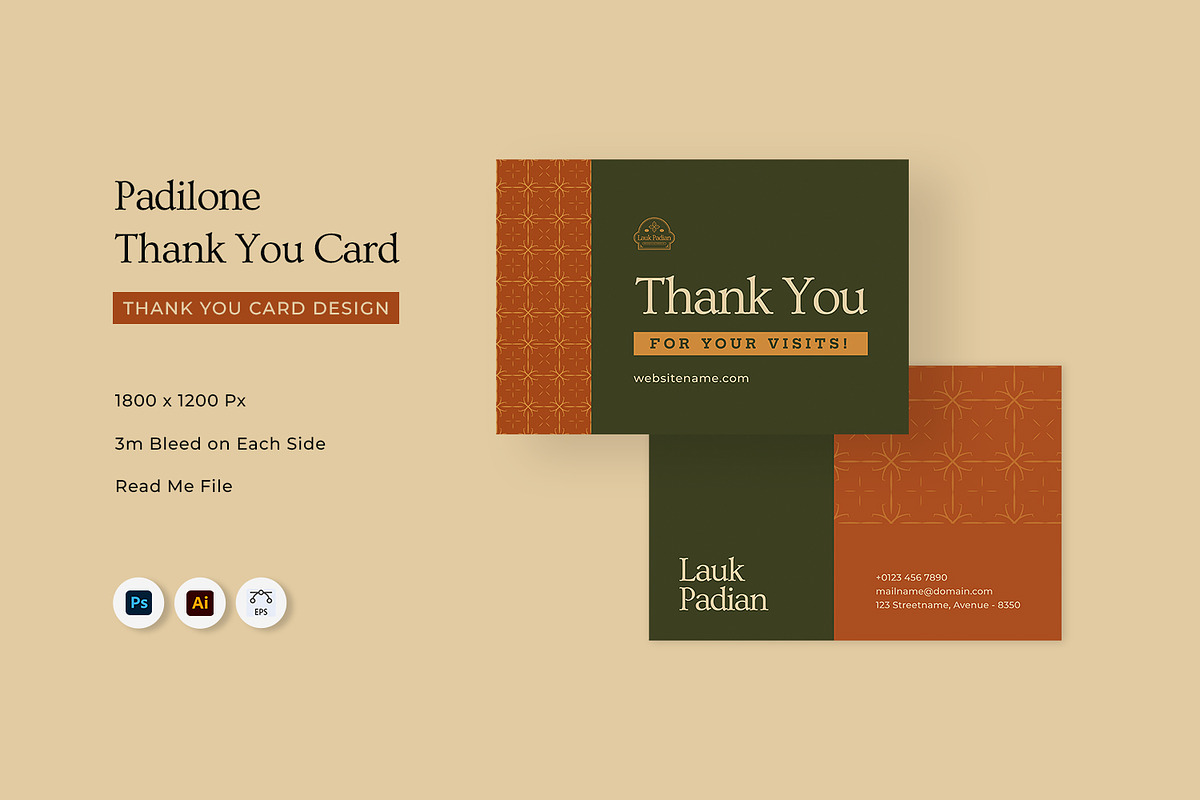 Padilone - Thank You Card, a Print Template by Fannan Studio (Photo 1 of 3)