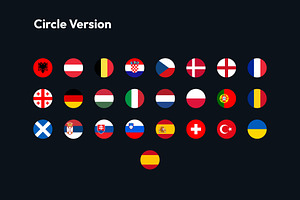 Euro 2024 - Football Icon Flags