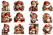 Whimsical Peeking Santa Clipart, a Seasonal Illustration by Black Bird Studio (Thumbnail 3 of 7)