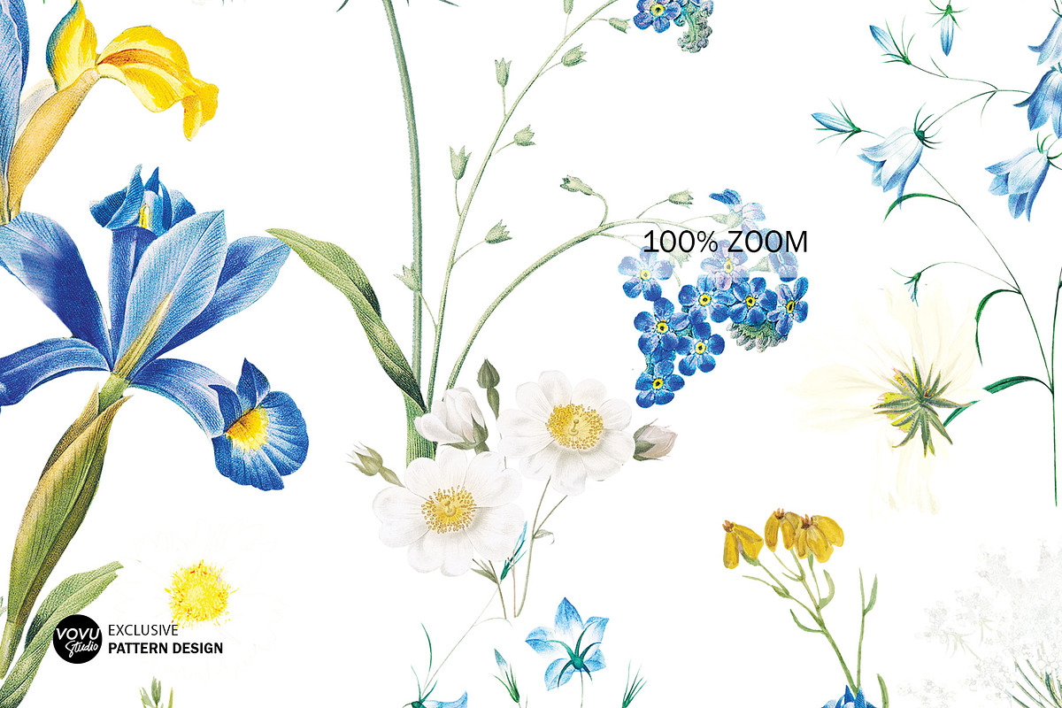 Fresh florals, Pattern print design, a Pattern Graphic by VOVU Studio (Photo 3 of 10)