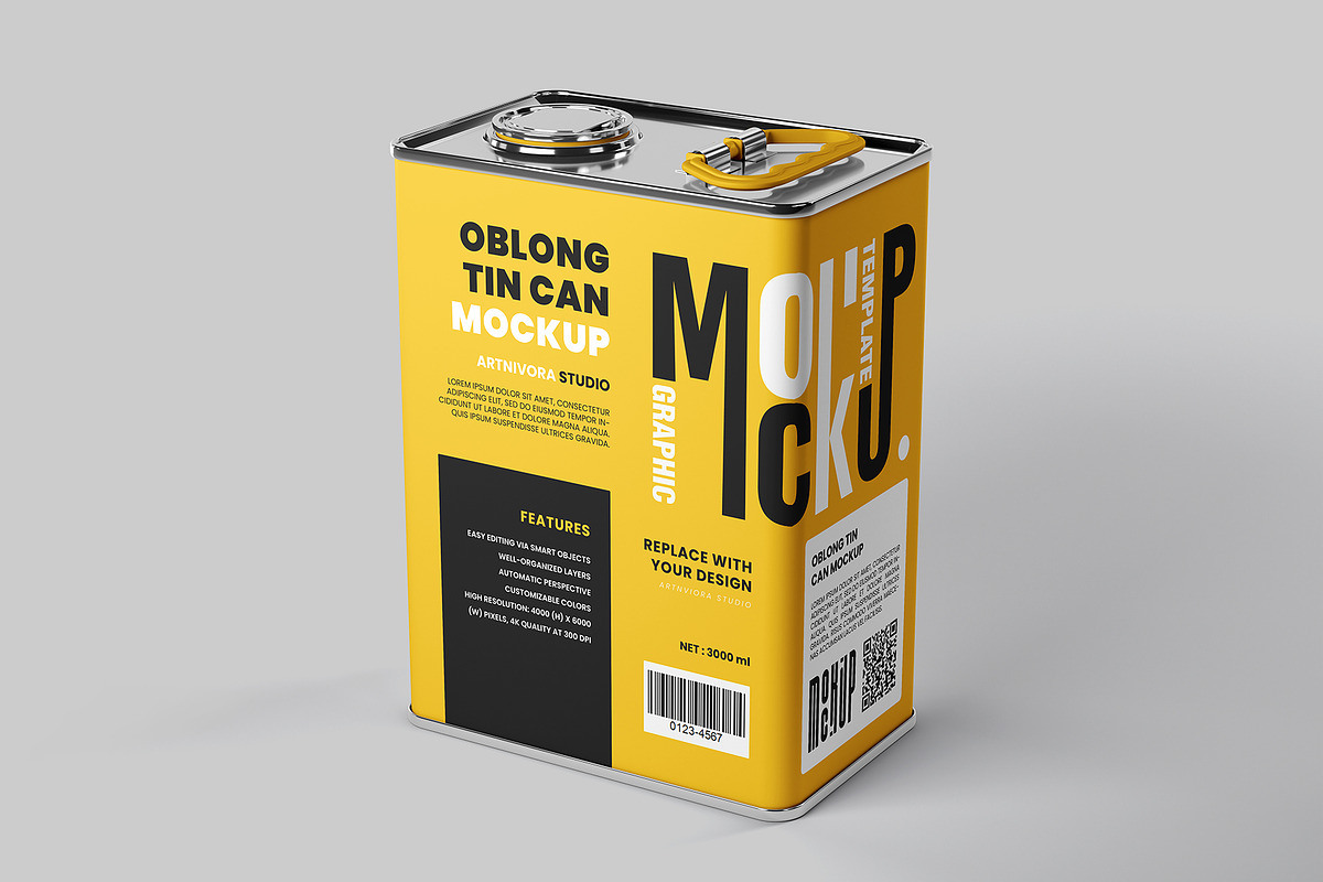 Oblong Tin Can Mockup Sets, a Cups & Container Mockup by Artnivora.Std (Photo 4 of 4)