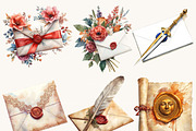 Vintage Stationery Clipart Bundle, an Object Illustration by Design Scotch (Thumbnail 5 of 8)