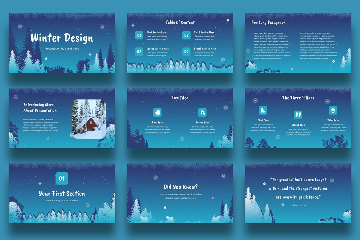 Winter Design Presentation Template preview 2