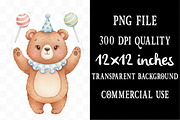 Watercolor Cute Circus Clipart, an Illustration by Designking (Thumbnail 3 of 5)