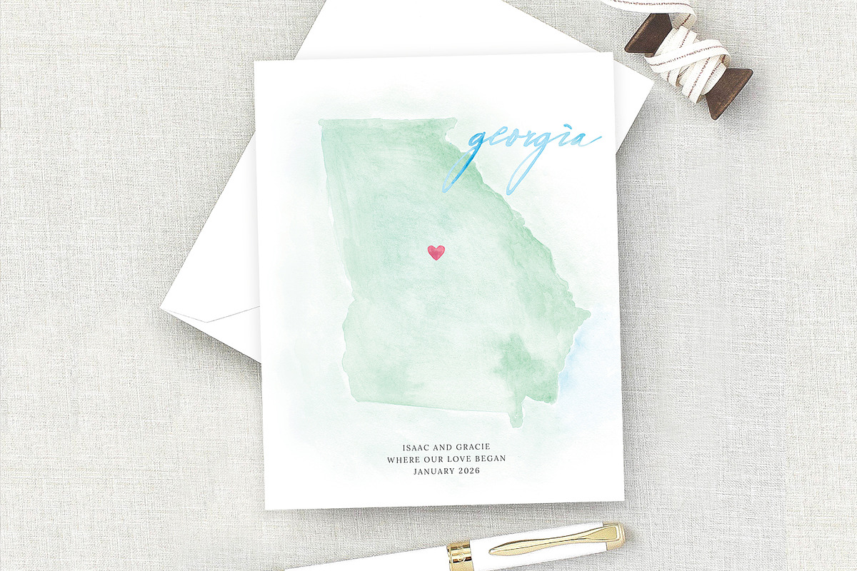 Watercolor Map of Georgia, an Illustration by Beloved Paper (Photo 6 of 6)