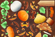Halloween Pumkins PNG clipart Pack, a Seasonal Illustration by Art by Angele G (Thumbnail 2 of 6)