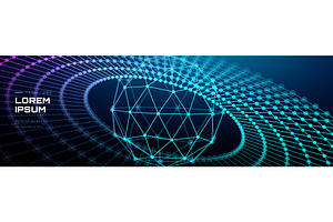 Particle background data with tech, a Technology Illustration by RDShop