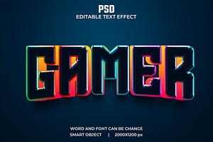 Gamer 3d Editable Text Effect Style