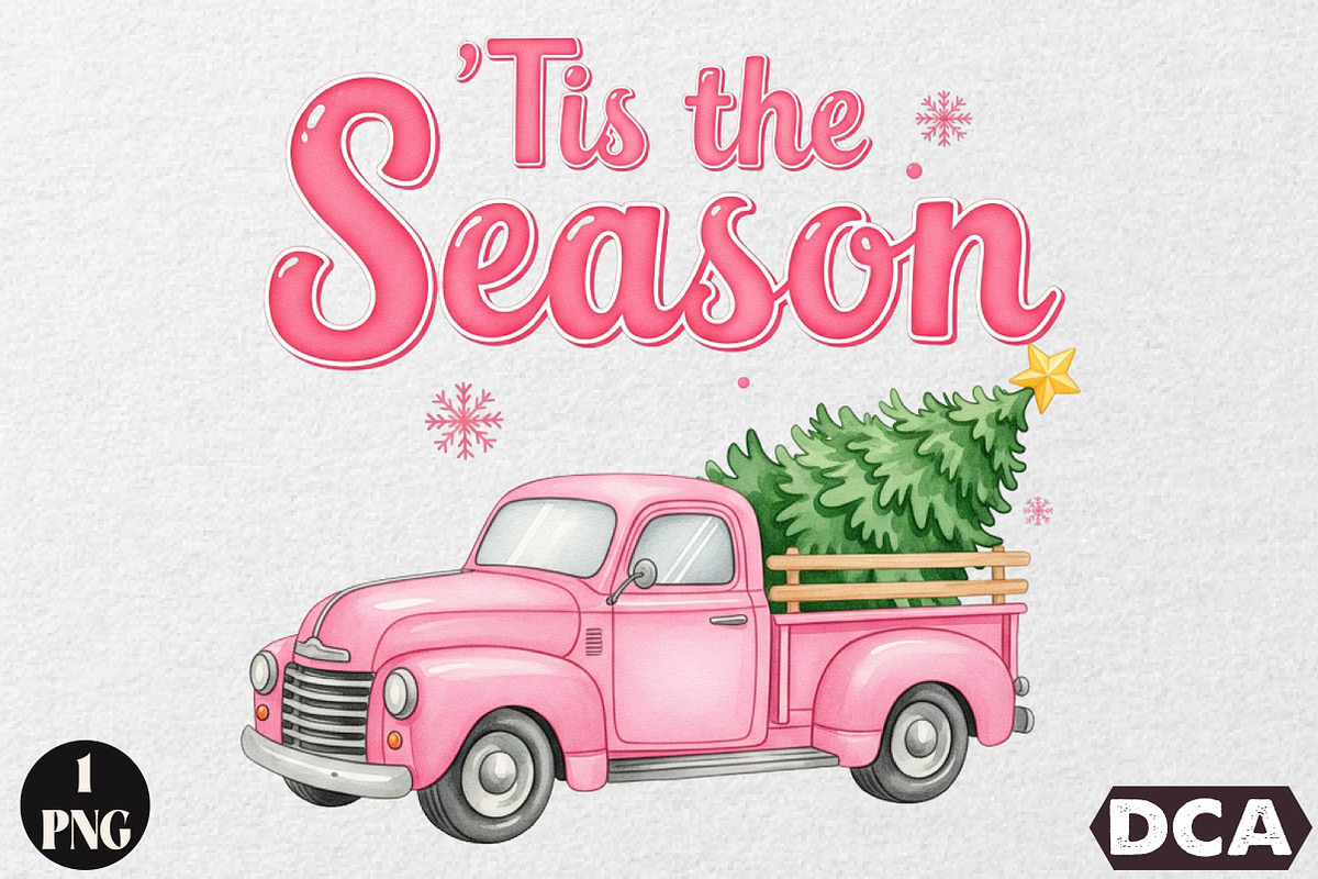 Tis The Season Christmas Car PNG, an Illustration by DreamCafeArt (Photo 1 of 6)