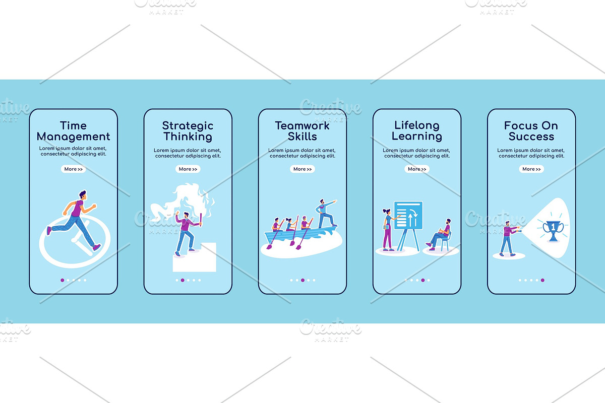 Career coaching mobile app screen, an App Template by IMG visuals characters