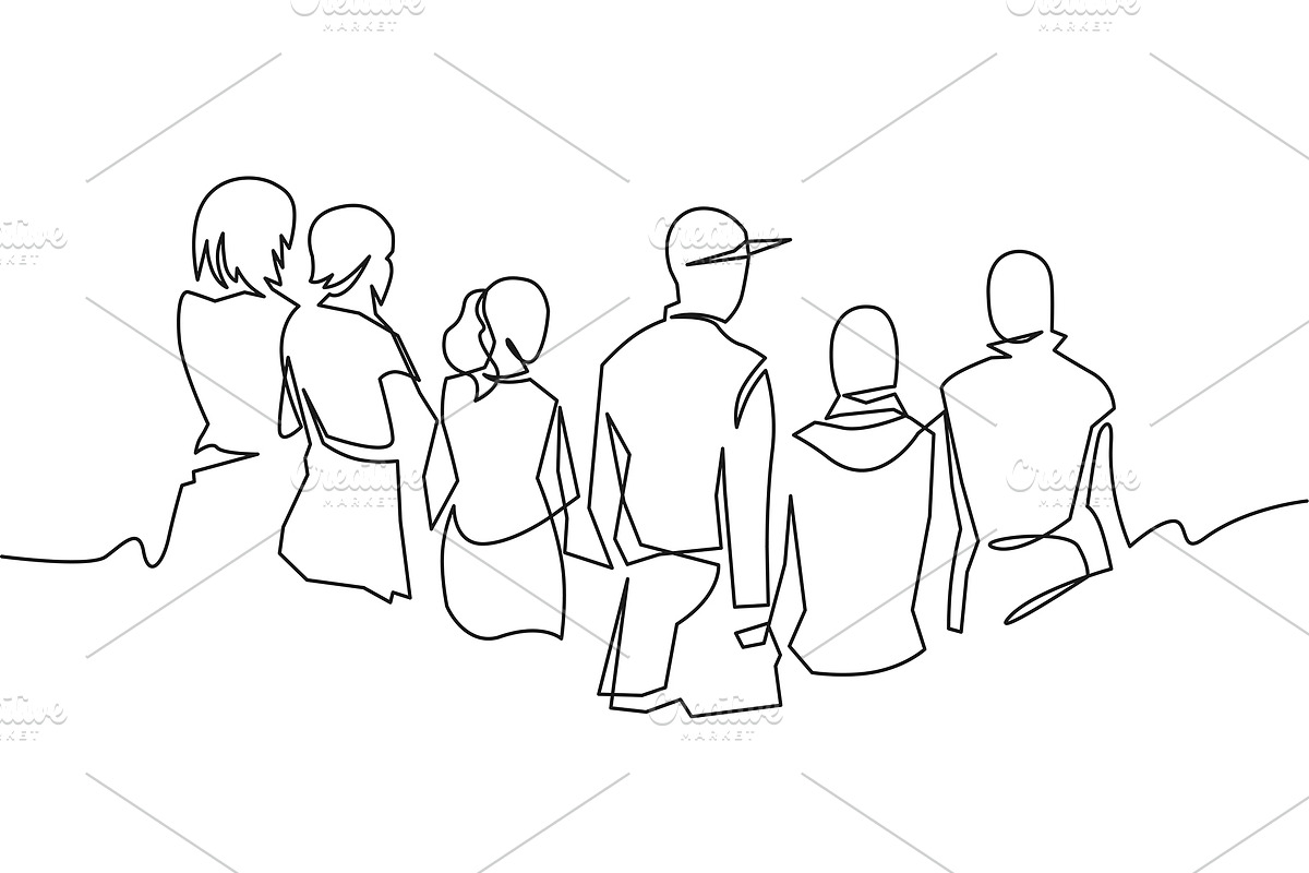 Group of people continuous one line, an Education Illustration by Samui-Art