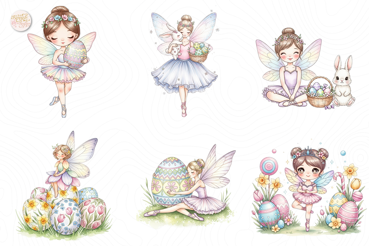 Easter Ballerina Fairy PNG Clipart, a Person Illustration by KennedyStudio (Photo 3 of 4)