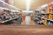 Wooden Table with Blurred Grocery St, a Food & Drink Photo by idea_design (Thumbnail 6 of 9)