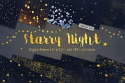 Starry Night Digital Paper, a Pattern Graphic by MixPixBox (Thumbnail 1 of 5)