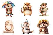 Cute Beaver Clip Art, Woodland Anima, an Illustration by CreationArt (Thumbnail 5 of 5)