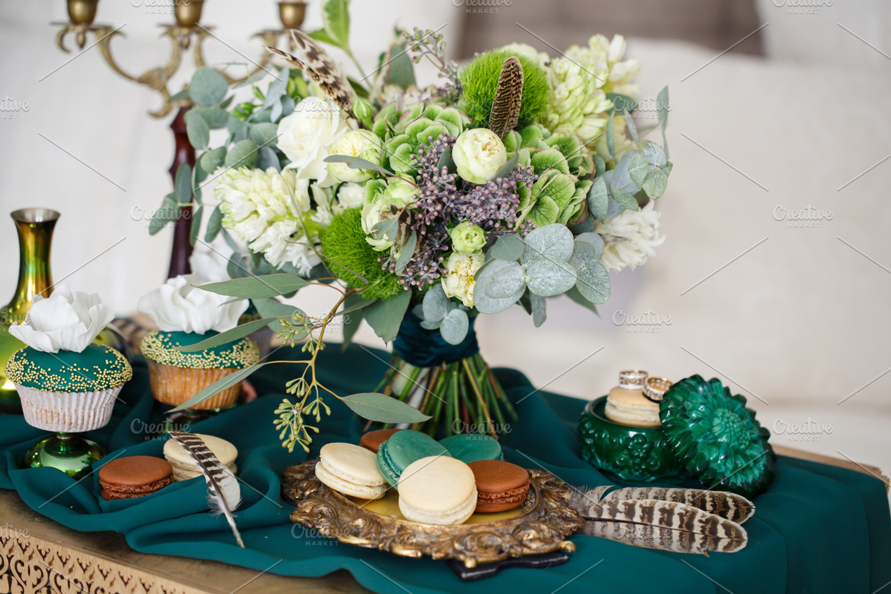 Table setting at a luxury wedding featuring event, floral, and buffet, a Holiday Photo by Vladimir Popovich